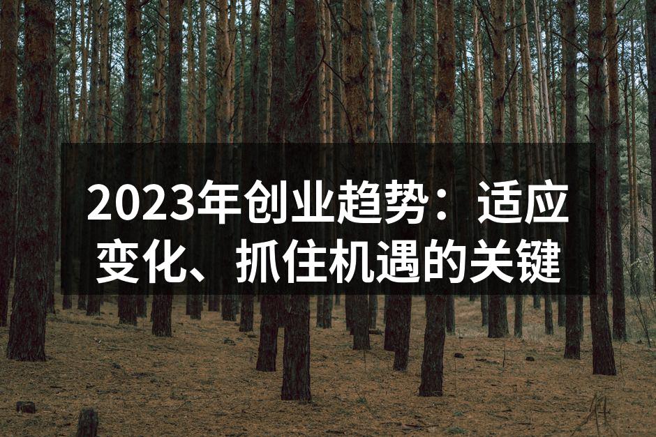 2023年创业趋势：适应变化、抓住机遇的关键